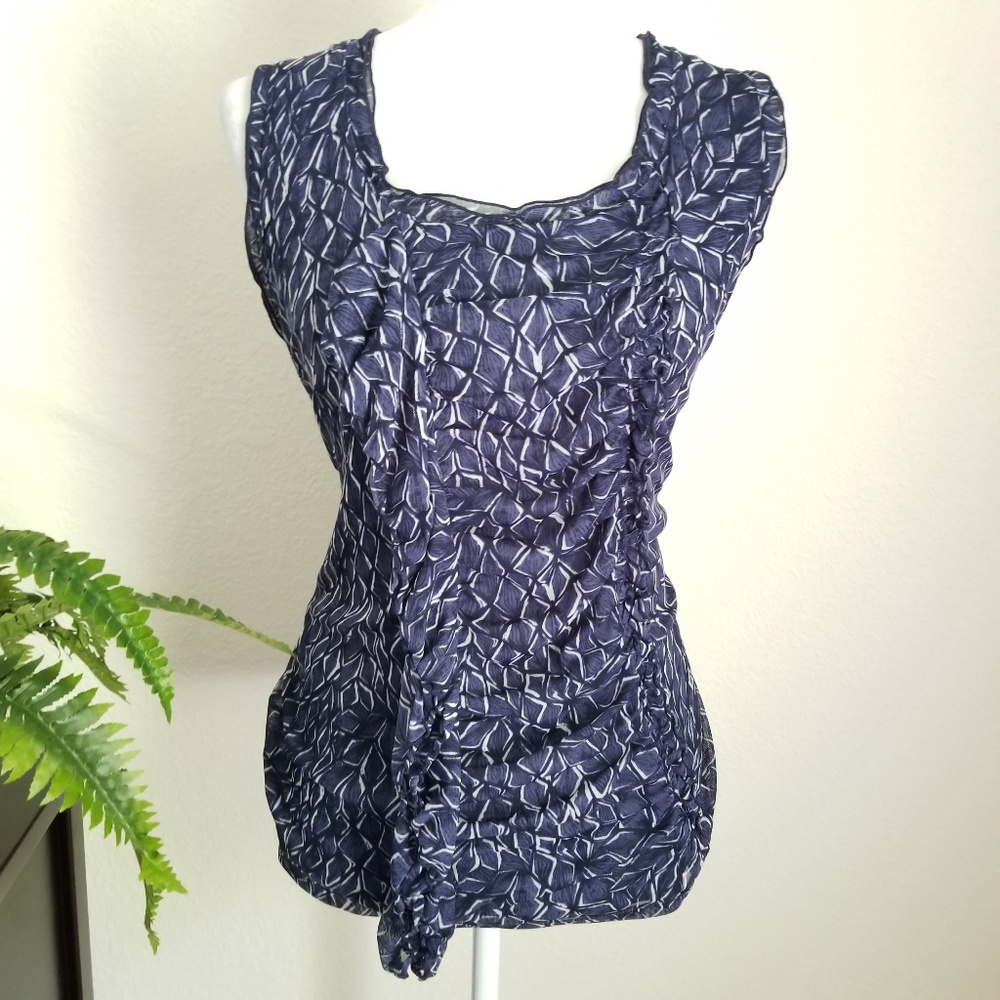 New York & Company Ruffle Ruched Tank Top